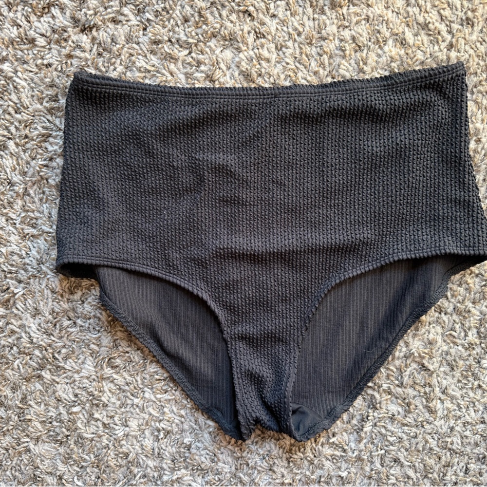 Monki Black High-Waisted Bikini Bottom